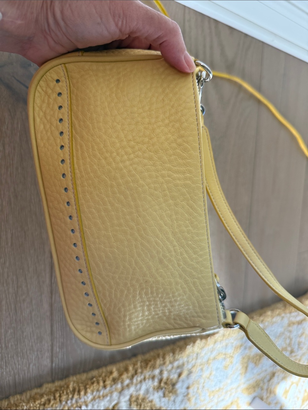 Coach Pebbled Leather in Sunny Yellow with Tassel - Picture 4 of 5